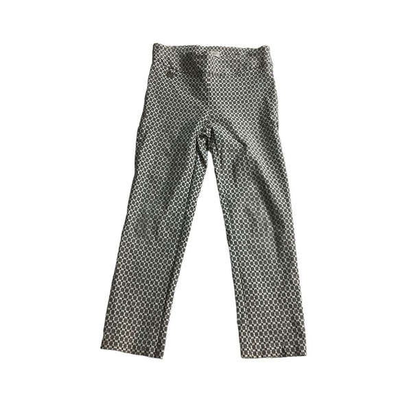 Lisette Pull-on Stretch Cropped Trouser Pant Size 10 Geometric Black / White - Picture 1 of 10